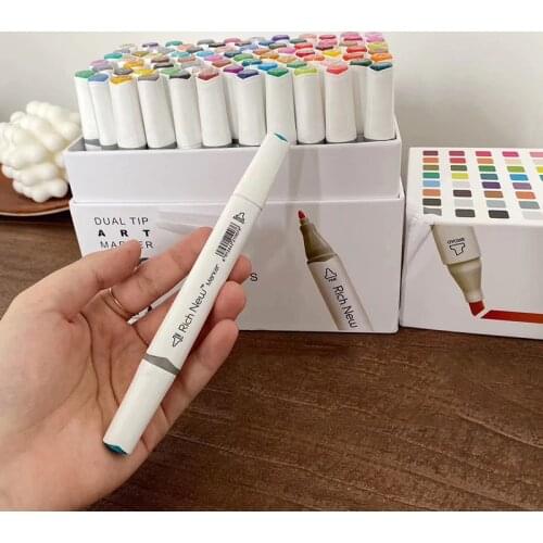 Gift Box Markers 60/80 Color Sketch Art Marker Pen Double Tips Alcoholic Pens For Artist Manga Markers Art Supplies School