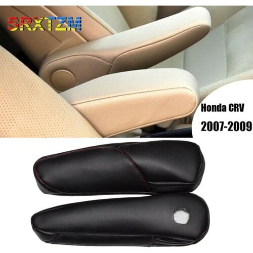 For Honda CRV 2007 2008 2009 Microfiber Leather Driver Passenger Side Seat Armrest Handle Decor Cover Protection Trim