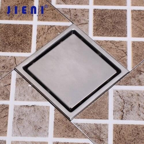 JIENI Chrome Polished Floor Drain Bathroom Euro Style Chrome Simple Style Drain Shower Waste Drainer Art Floor Drain