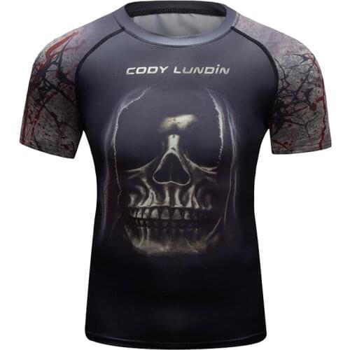 Cody Lundin Summer Short Sleeve Rashguard Digital Print Pattern Custom Your Logo Skulls Tops
