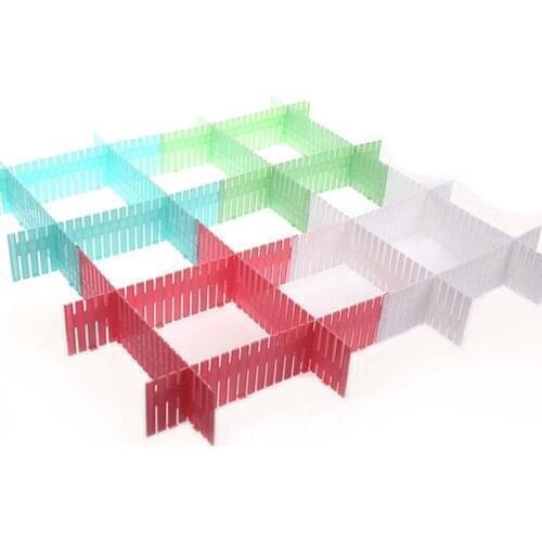 2/4pcs Drawer Dividers DIY Plastic Grid Plastic Adjustable Drawer Divider Household Storage Makeup Socks Underwear Organizer