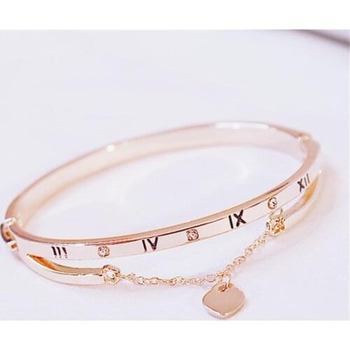 Luxury Famous Brand Bracelet Stainless Steel Bracelets & Bangles Female Heart Love Sliver&Gold Charm Bracelet for Women Jewelry