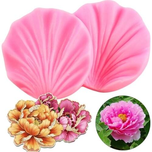 Peony Petals Cake Border Silicone Mould Wedding Cupcake Topper Fondant Cake Decorating Tools Candy Resin Clay Chocolate Molds
