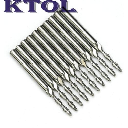 10pc 3.175*1.5*12mm 2 Flute Spiral Cutter Ball Nose End Mill CNC Router Bits for Wood 3D Engraver Carbide Milling Router Tool