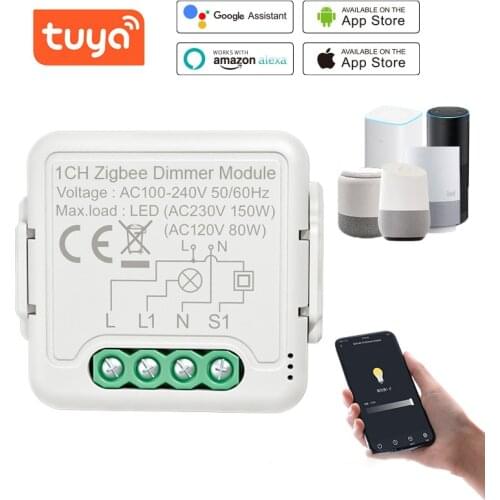 Tuya ZigBee 3.0 Smart Light Switch Module Smart Home Automation DIY Breaker Support 2 Way Control Work with Alexa Google Home