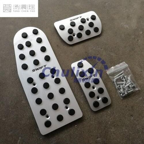 High quality for Suzuki Swift AT MT Stainless steel rest Pedal + Gas Pedal + Brake Pedal car decoration accessories