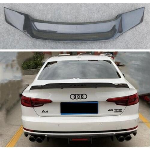 High Quality R STYLE REAL CARBON FIBER REAR TAIL WING TRUNK LIP SPOILER FOR Audi A4 S4 SLINE RS4 B9 2017 2018 2019 2020
