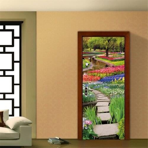 Bright Road Colorful Bonsai Door Stickers Home Decor Decal Murals Painting For Living Room Bedroom Corridor Porch Dotted Jewelry