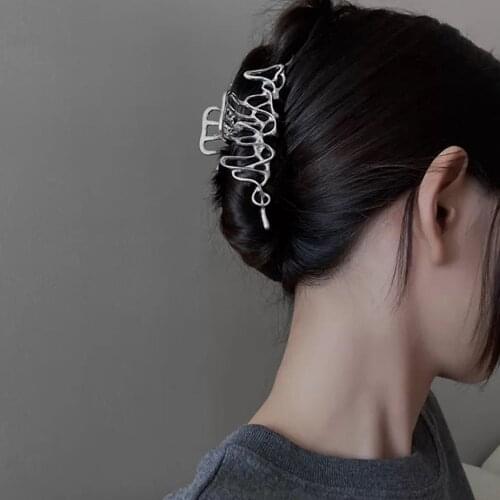 Vintage Hairpins Punk Style Women Clips Irregular Accessories Silver Large Metal Claw