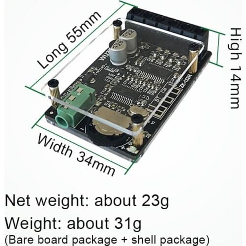 ZK-152H 12v 24v 15W+15W MINI Bluetooth 5.0 Wireless Audio Digital Power amplifier Stereo board Bluetooth Amp Amplificador