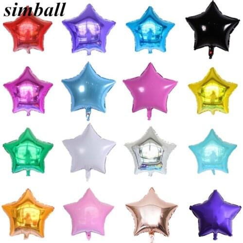 10pcs/lot 18inch Star Ballon Inflatable Helium Foil Baloon Wedding Birthday Christmas Party Decoration Globos Children Toy Gifts