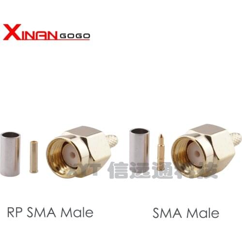 10PCS RF Connector SMA Male Plug crimp for RG174 RG316 RG178 RG179 LMR100 Cable