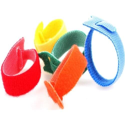 100Pcs Cable Ties with Eyelet Holes organizer wiring harness cord Magic self adhesive hook loop Fastener 12mm*150mm
