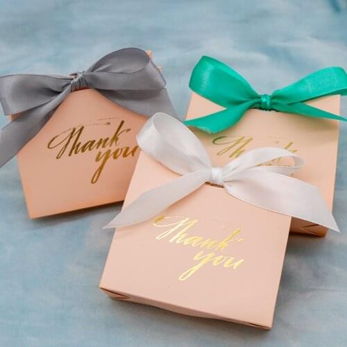 5PCS Gift Bag Box For Packaging Present Party Baby Shower Wedding Favours Paper Chocolate Boxes Mini Bag Candy Pink Grey Marble