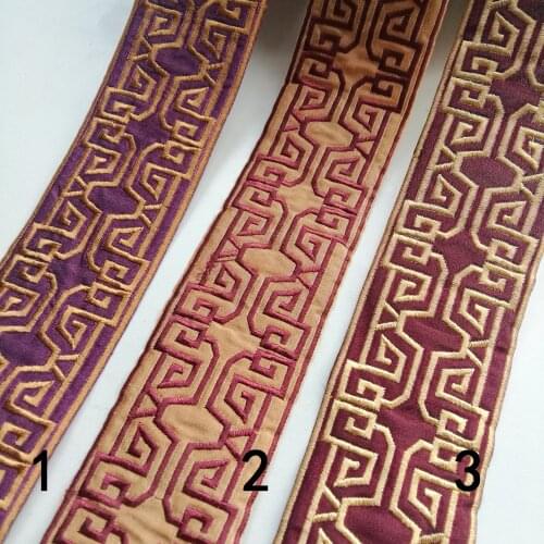 63mm Hanfu China Style Purple Orange Wine Grounding White Grounding Costume National Jacquard Ribbon Laciness Embroidery Webbing