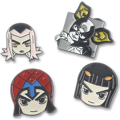 Anime JOJOS Bizzare Adventure Enamel Pin Brooch Guido Mista Bruno Bucciarati Leone Abbacchio Iggy Badges Brooches Jewelry Gift