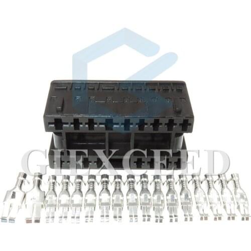 2 Sets 17 Pin 1J0 972 999 Car Auto Headlight Cable Socket Automotive Light Lamp Plug 1J0972999 For VW