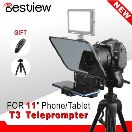 Bestview T3 Teleprompter Phone DSLR Recording Portable Teleprompter for 11 inch Phone Tablet iPad Prompting Inscriber Reader