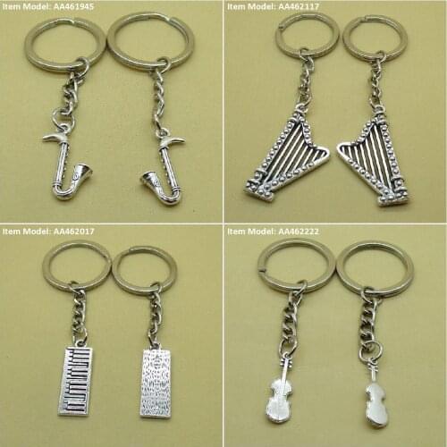 Keychain Keyring Saxophone Irish Harp Electronic Organ Bag Charms Key Chains Rings