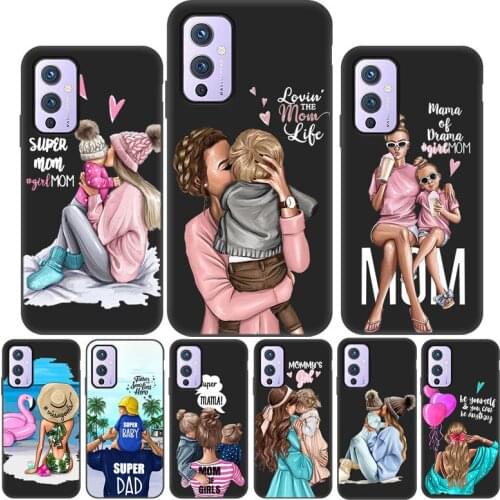 On Oneplus 9 Pro Case For Oneplus 9 7 8 7T Pro Case Baby Girl Mom TPU Bumper Funda Oneplus9 Pro One plus Nord N100 8T 6T 6 Cover