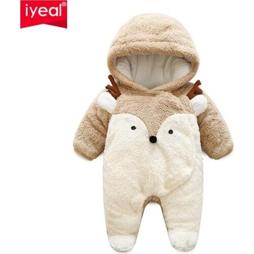 IYEAL Newborn Baby Romper Winter Costume Girls Boys Clothes Coral Fleece Warm Infant Clothing Animal Overalls Toddler Jumpsuit