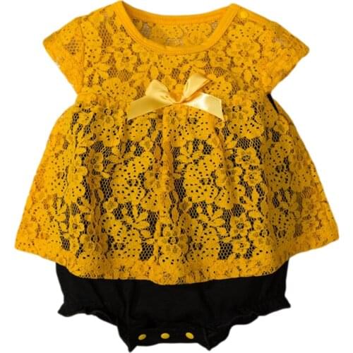 Toddler Lace Romper + Shorts, Princess Style with Cute Bow Decoration Summer Clothing