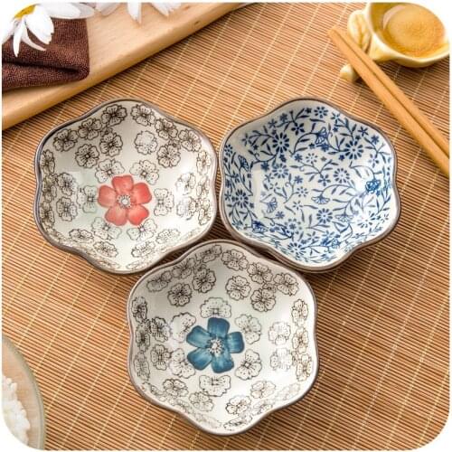 Home home Japanese and wind multi-purpose condiment dish in the kitchen Fashion under the glaze color tableware sauce vinegar fl