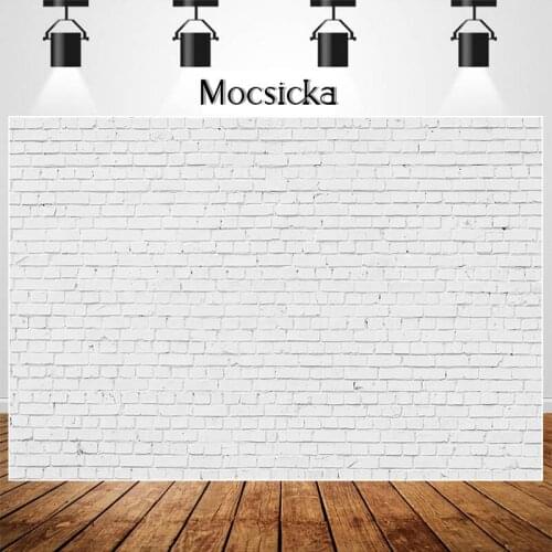 Mocsicka White Brick Wall Photo Booth Background For Photo Studio Photocalls Adult Children Birthday Photography Backdrops