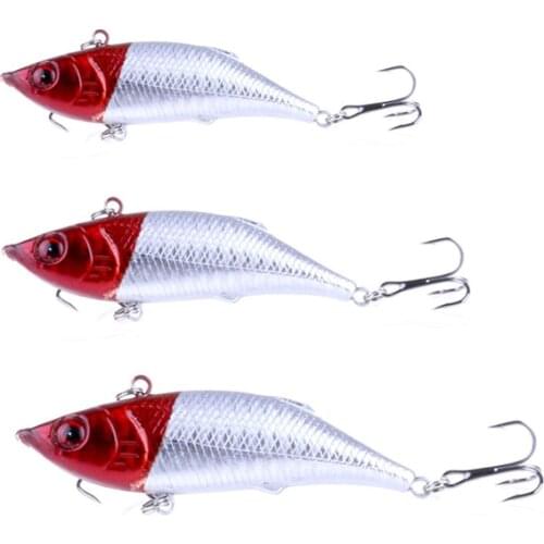 HENGJIA hard plastic game vib fishing lures artificial wobblers crankbaits catfish pesca swim baits 7.5cm 10g 6#hooks