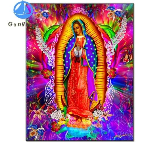 Our Lady Of Guadalupe 5D square DIY Diamond Painting religious icon Full Round Drill Diamond Embroidery Mosaic Virgin mary decor