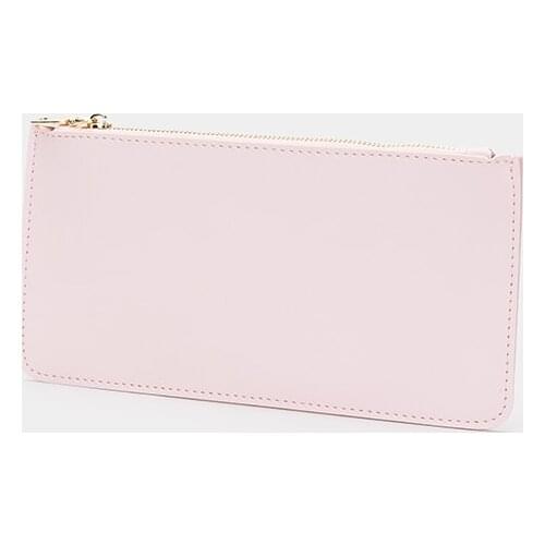 Korean stationery temperament flat soft leather pencil case student white-collar portable pencil case stationery bag coin bag ca