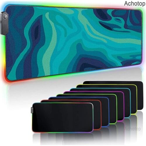 Strata Liquid LED Light Gaming Mouse Pad RGB Large Keyboard Cover Non-Slip Rubber Base Computer Carpet Desk Mat Pad For PC Gamer