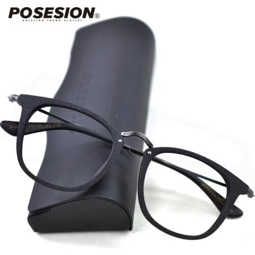 Posesion Lightweight Wood Metal Glasses Frame Men Women Vintage Myopia Prescription Eyeglasses Frames Optical Spectacle