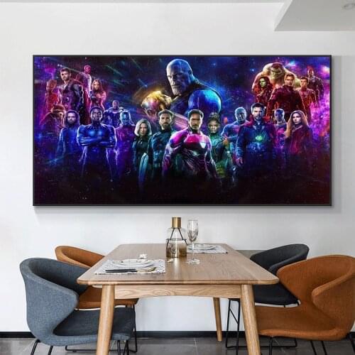 Marvel Anime Movie Canvas Poster Avengers Captain America Iron Man Canvas Painting Spiderman Wall Art Cuadros Living Room Decor