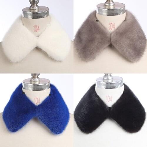 New arrival lady Quality mink fur collar scarf round square lapel wool coat shawl collar horn large collar