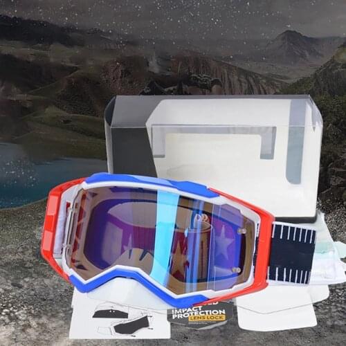 Motocross Goggles Anti-UV Windproof MX ATV Off Road Bike Goggles Mountain Ski Sport Safety Glasses Adult Men Womens SunglassesB
