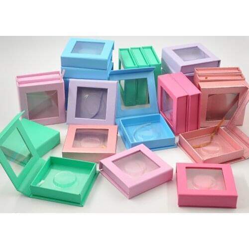 Wholesale false eyelash packaging box lash boxes packaging custom logo faux cils mink eyelashes magnetic square case bulk vendor
