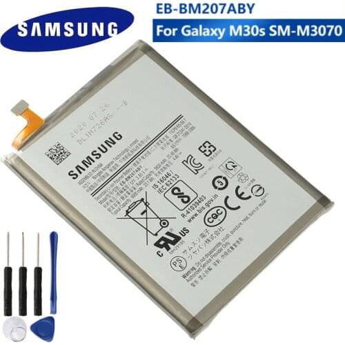 100% Original 6000mAh EB-BM207ABY For SAMSUNG Galaxy M30s SM-M3070 M3070 M21 M31 M215 Phone Battery With Tracking number