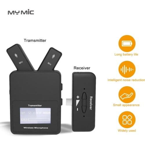 MY MIC W108 Mini 2.4 GHz Lavalier Wireless Microphone Lapel Clip with Type C Plug For Phone Laptop Voice Recording