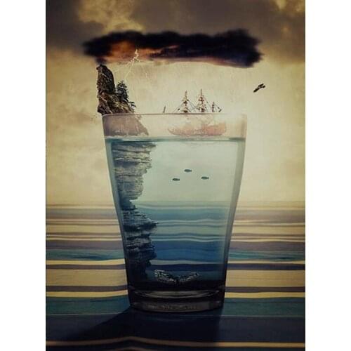 Full Square/Round 5D DIY Diamond Painting Bottle Scenery 3D Embroidery Pattern Mosaic Rhinestones Arts Stickers Home Decor DF486