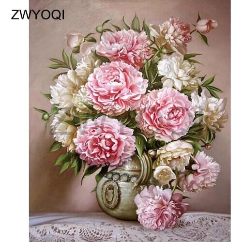 Full Round Diamond mosaic Rose peony Full Square Diamond embroidery Rose peony bouquet DIY 3D Diamond painting Cross stitch rose