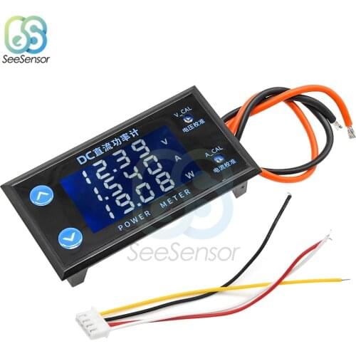 DC 0-200V 10A LCD Display Digital Voltmeter Ammeter Wattmeter Voltage Current Power Meter Volt Detector Tester 2000W