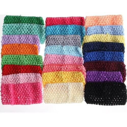 50PCS 7CM 2.76" Fashion Knit Headband For Hair Accessories Hollow Out Elastic Hairband For Headwear Hair Flowers