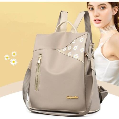 Female Small Schoolbag Badge Women Backpacks New Lovely Multifunctional Backpack Teenage Girl Ring buckle Portable Travel Bag