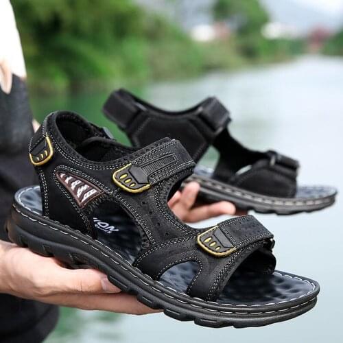 Men Shoes Sandals Mens Leather Summer Soled Shoes Cowhide Shoes Shoes Sandalias Hombre Chaussure Homme