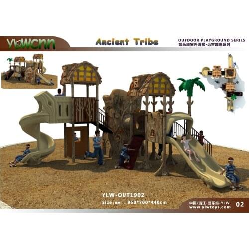 CE,TUV 2019 new style glass fiber reinforced plastics outdoor playground 114m steel tube children play structure YLW-OUT1902