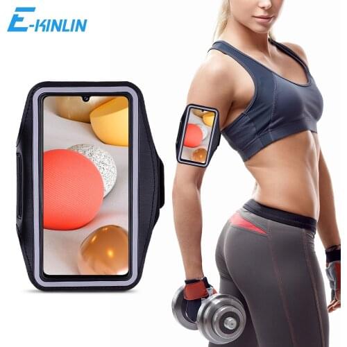 Sport Gym Running Workout Case Pouch Arm Band For Samsung Galaxy F41 A42 5G A12 A02s Phone Belt Bag Cover