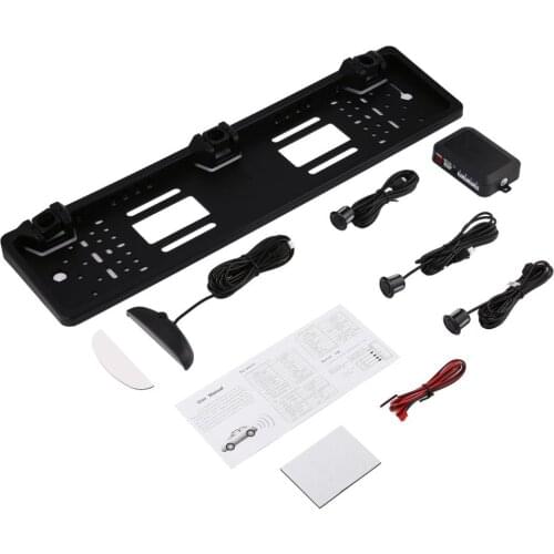 LED Reversing Radar Vehicle European License Car Parking System with 3 Ultrasonic Sensor on EU Plate Frame The new listing
