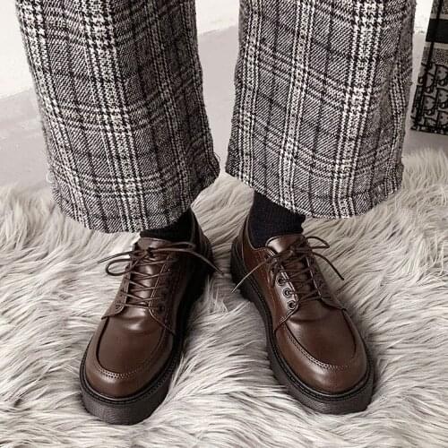 LIHUAMAO 4.5cm heel women casual shoes square heel lace up round toe oxford outdoor walking thick sole platform shoes sneaker