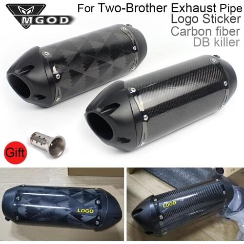 51mm Universal Motorcycle Exhaust Pipe Escape Moto Modified Carbon Fiber Muffler Sticker For USA Two Brother R3 Z900 K7 R6 MT09
